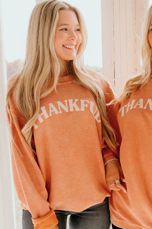 Ribbed Corduroy Oversized Sweatshirt